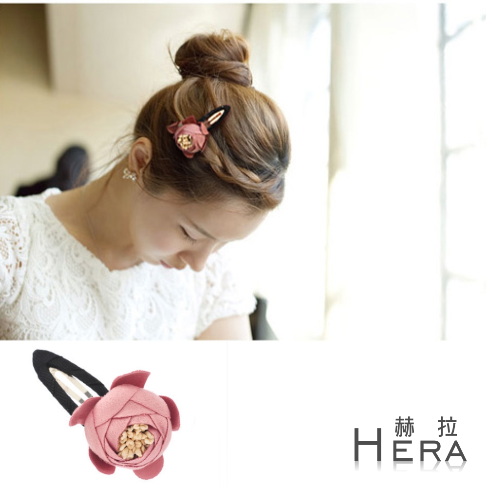【Hera】赫拉 韓國進口立體花苞兒童成人髮夾/邊夾/瀏海夾/BB夾(二色)-粉色