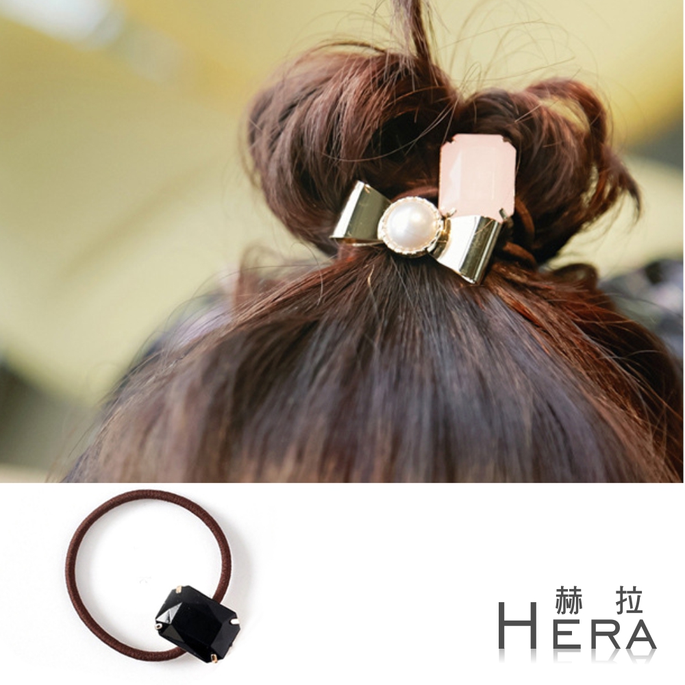 【Hera】赫拉 果凍感方塊寶石髮圈/髮束(黑色)