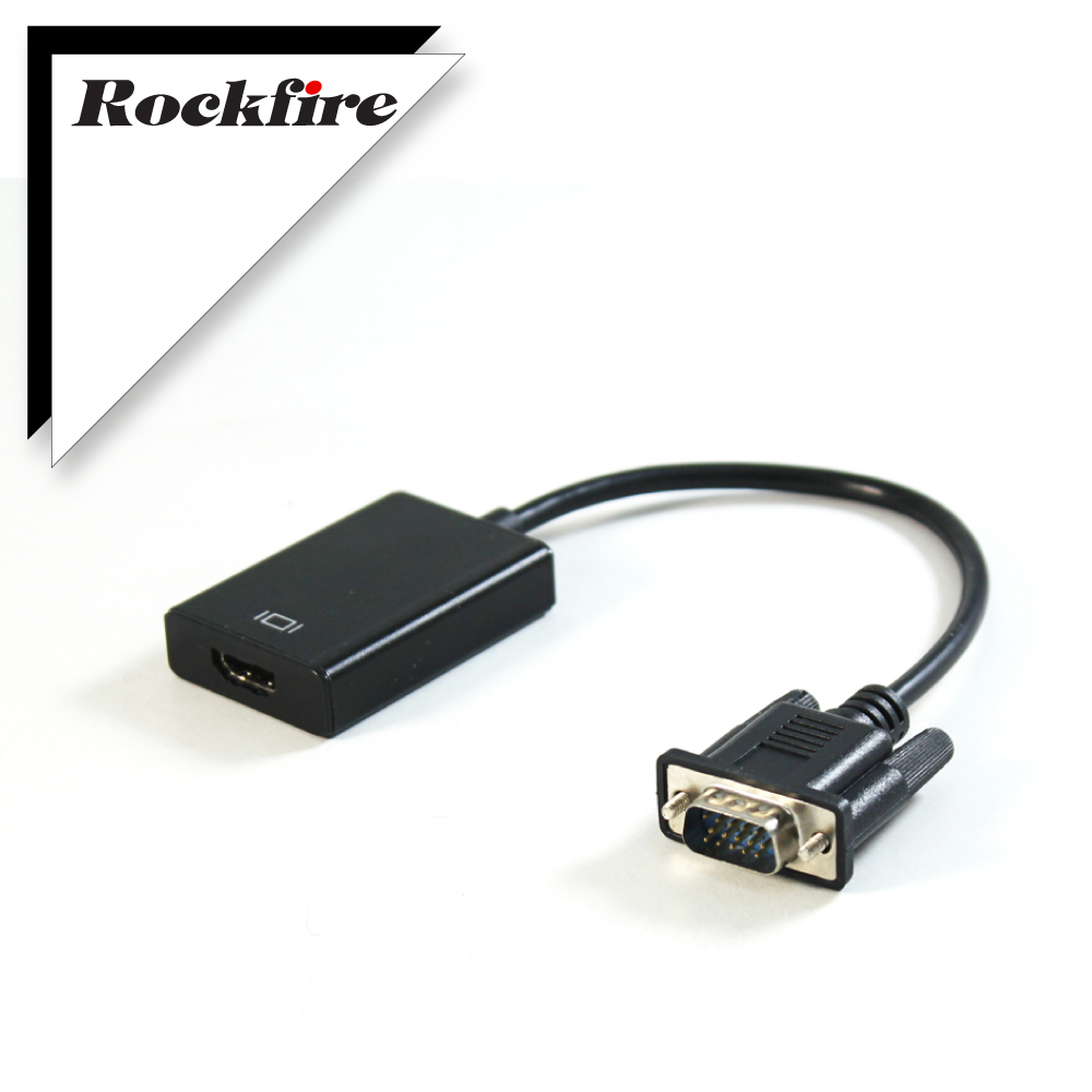 Rockfire VGA TO HDMI影音傳輸轉接線VGA-H-01BK