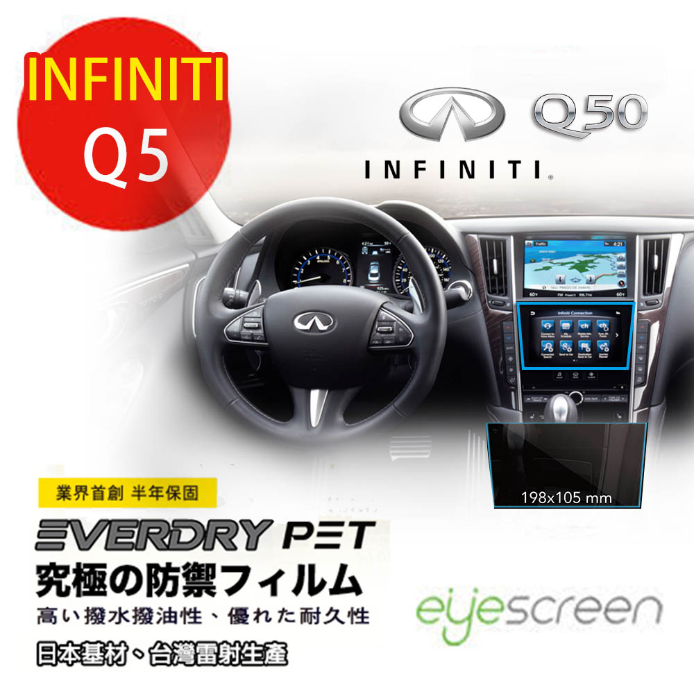 EyeScreen INFINITI Q50 Everdry PET 車上導航螢幕保護貼(無保固)