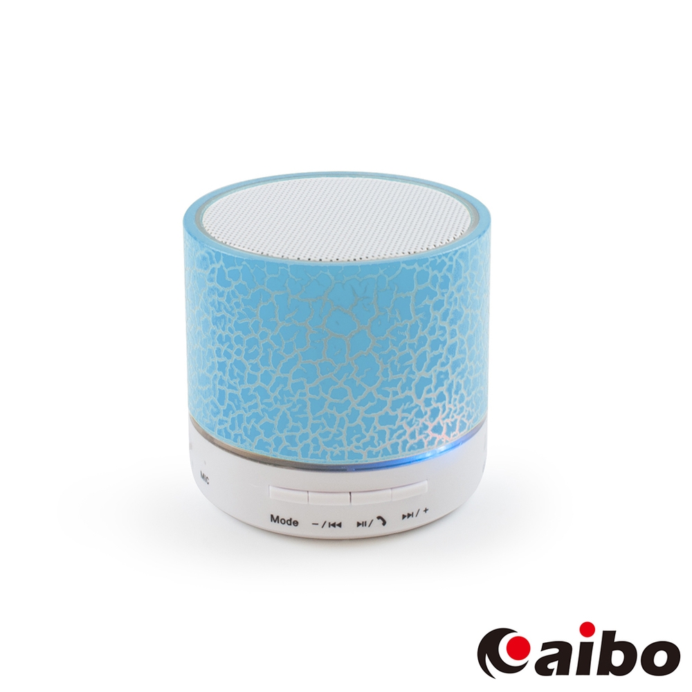 aibo iColor 背光裂紋 立體聲迷你藍牙喇叭(可插卡/隨身碟)藍色