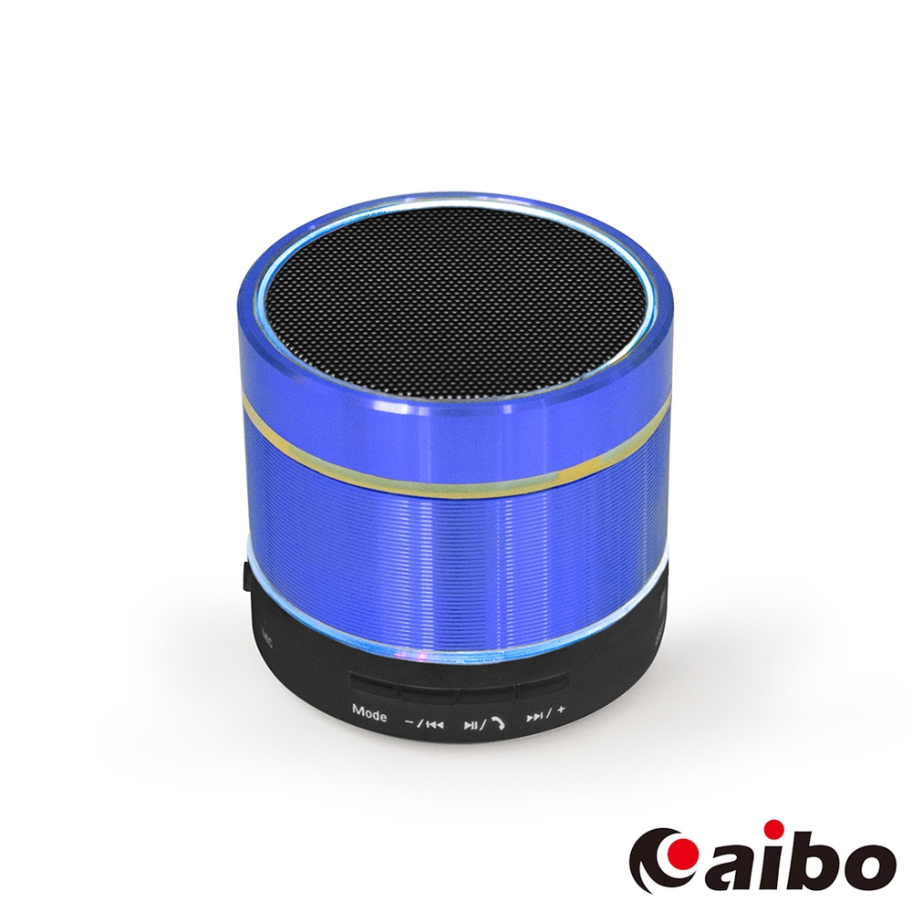 aibo iColor 金屬螺紋 立體聲迷你藍牙喇叭(可插卡/隨身碟)藍色