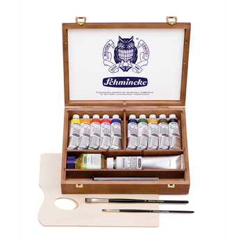 德國Schmincke貓頭鷹 MUSSINI油畫顏料-10色木盒裝