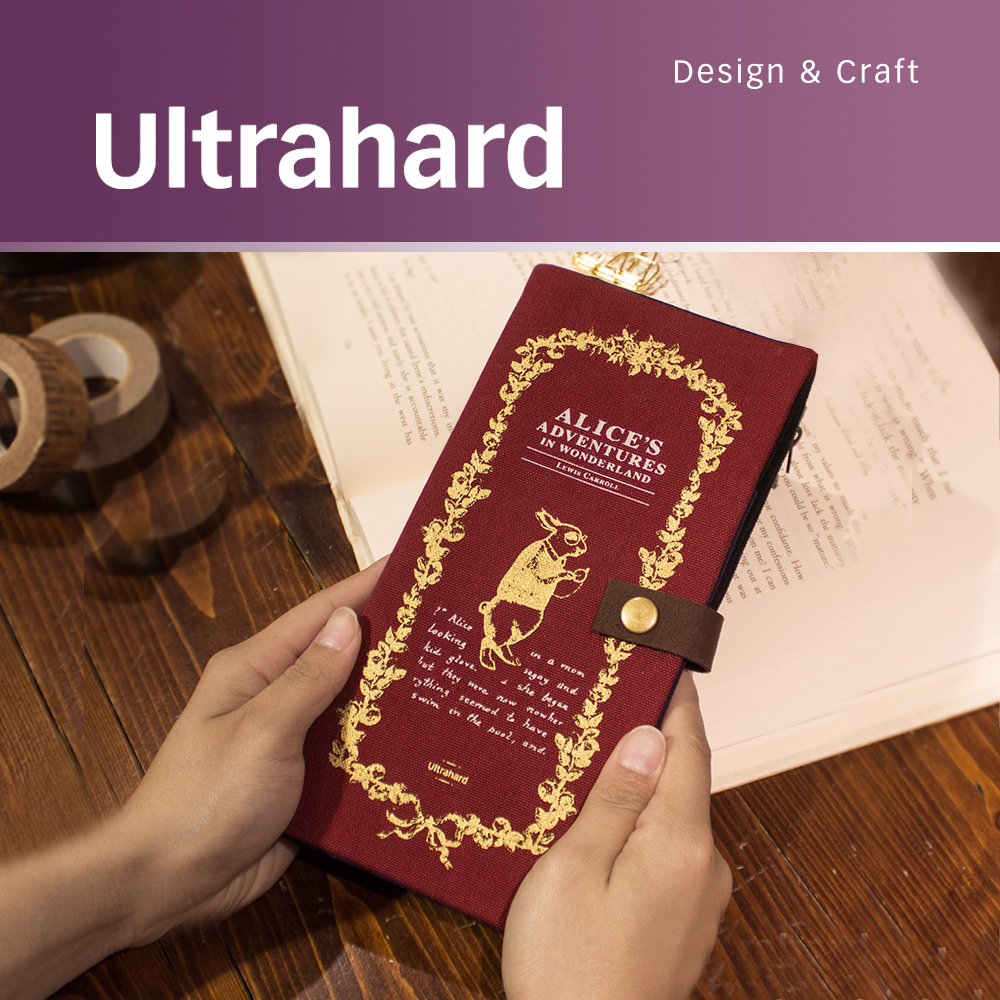 Ultrahard Bookplate 藏書票兩用筆袋系列-愛麗絲夢遊仙境(紅)