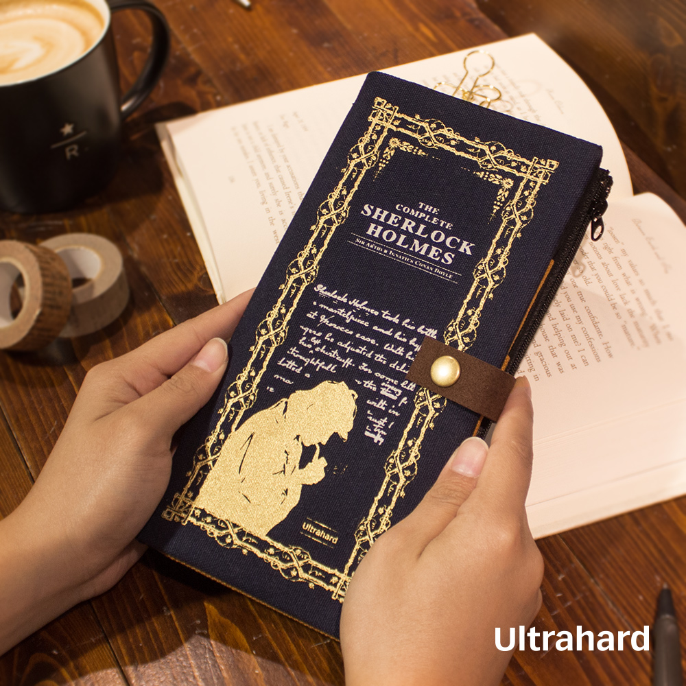 Ultrahard Bookplate 藏書票兩用筆袋系列-福爾摩斯(深藍)