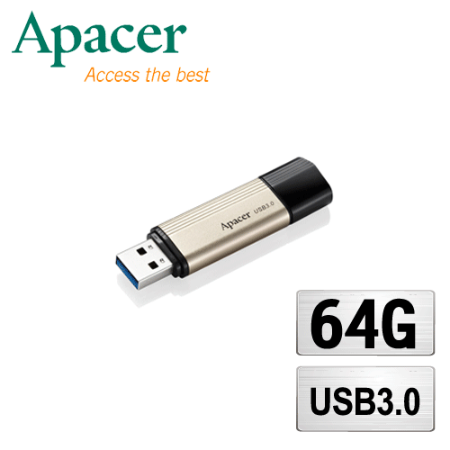 Apacer宇瞻 AH353 64GB 金之翼極速隨身碟 USB3.0