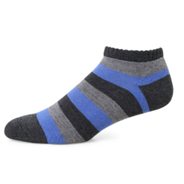 【 PuloG 】條紋氣墊裸襪-L-淺灰藍