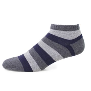 【 PuloG 】條紋氣墊裸襪-L-深藍灰