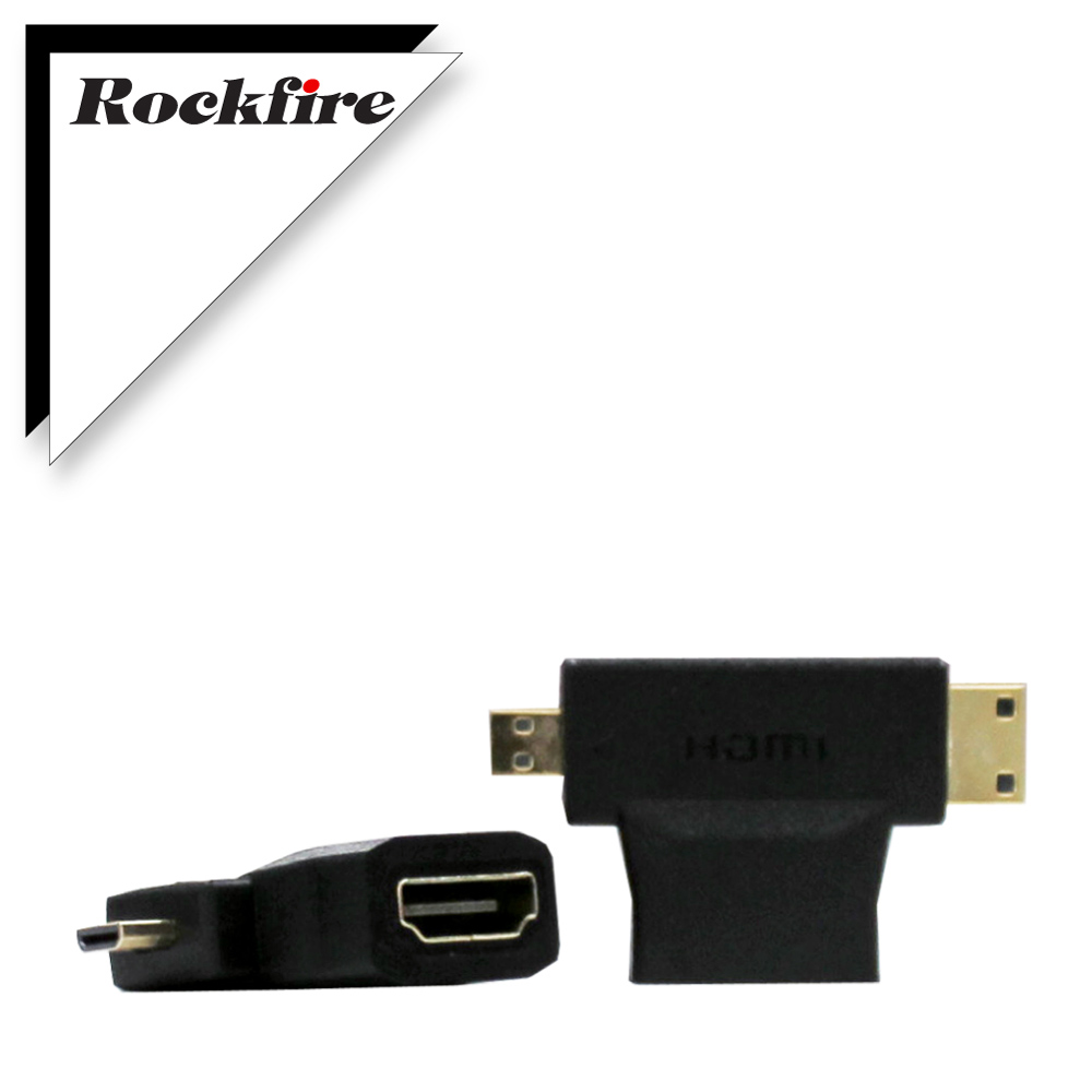 Rockfire mini / micro HDMI轉HDMI母轉接頭黑色