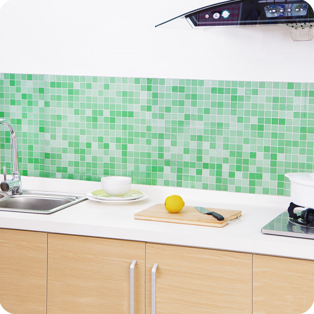 廚房耐熱防油馬賽克防水貼紙(3入)綠色