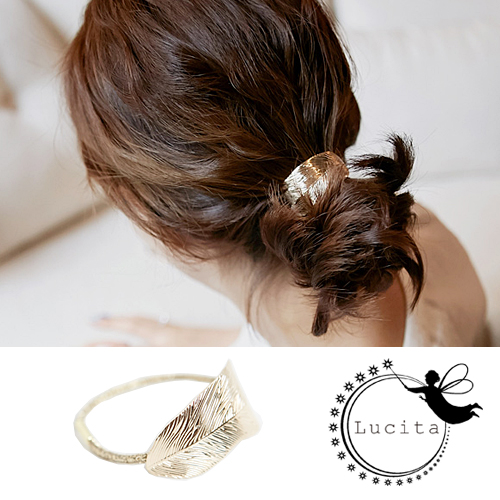 Lucita 韓國新品 共享青春的微森林 金屬髮圈 金色
