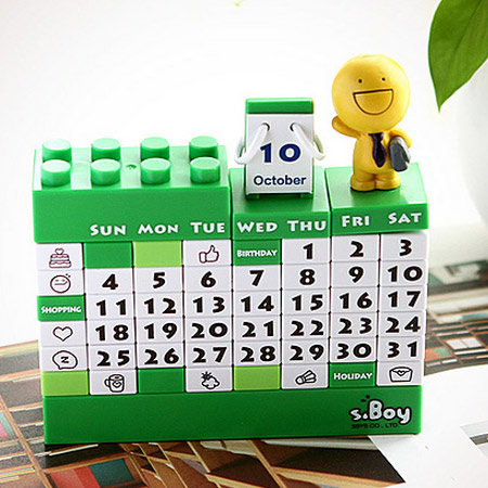 【實用滿點！】可愛小黃人 積木萬年曆 【四色選】綠