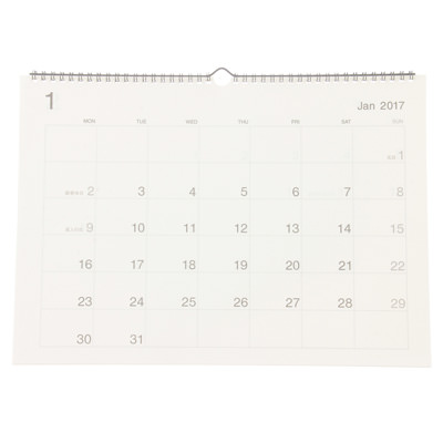 [MUJI無印良品]甘蔗紙壁掛月曆/2017.橫型A3