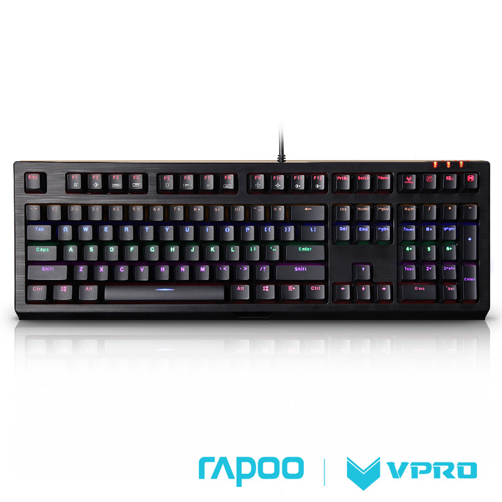 雷柏 RAPOO VPR0 V510S(青軸)全彩RGB背光防水機械遊戲鍵盤-黑