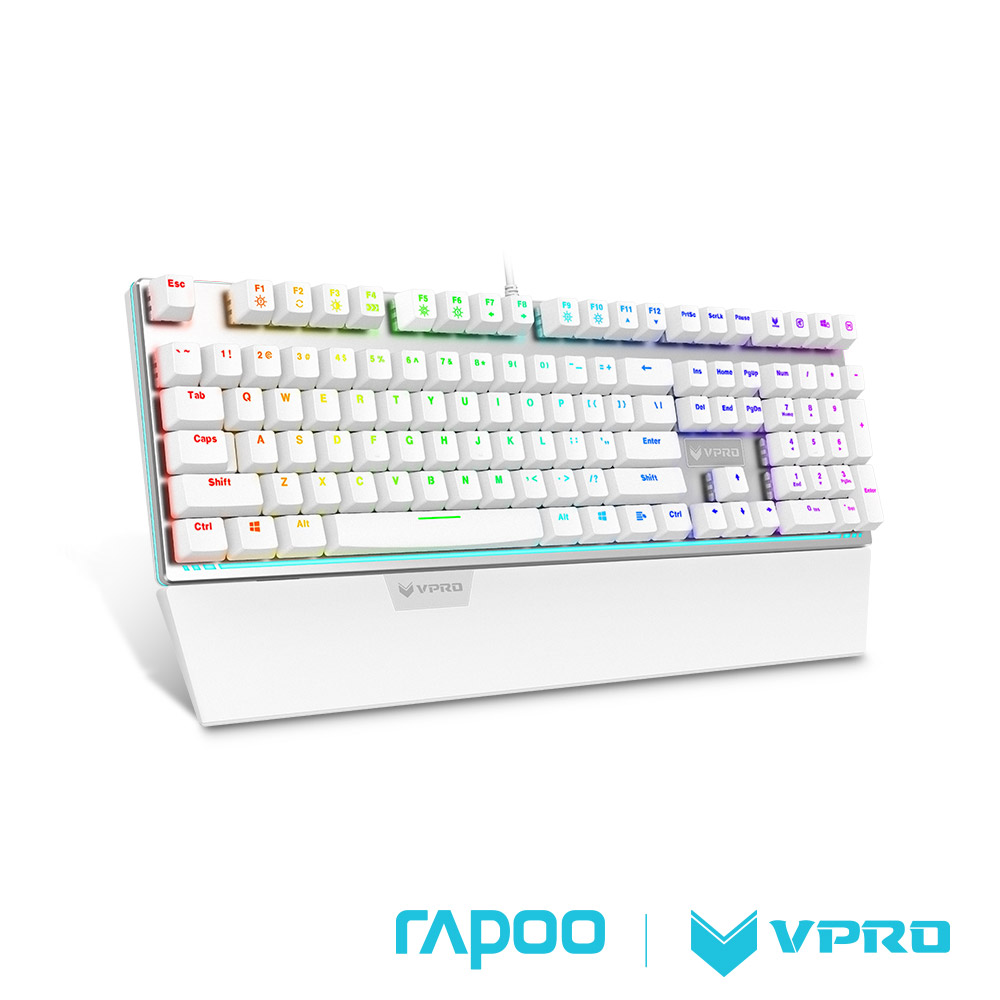 雷柏 RAPOO VPRO V720(青軸)全彩RGB背光機械遊戲鍵盤白