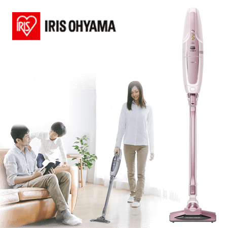 日本IRIS OHYAMA 氣旋直立式無線吸塵器-IC-SLDC1 玫瑰粉
