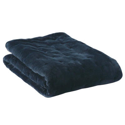 [MUJI無印良品]暖纖毛厚手毛毯墊/SD單人加大深藍