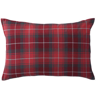 [MUJI無印良品]有機棉法蘭絨枕套/43紅格紋
