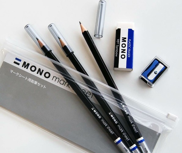 TOMBOW MONO mark sheel 鉛筆3支入附橡皮+削筆器