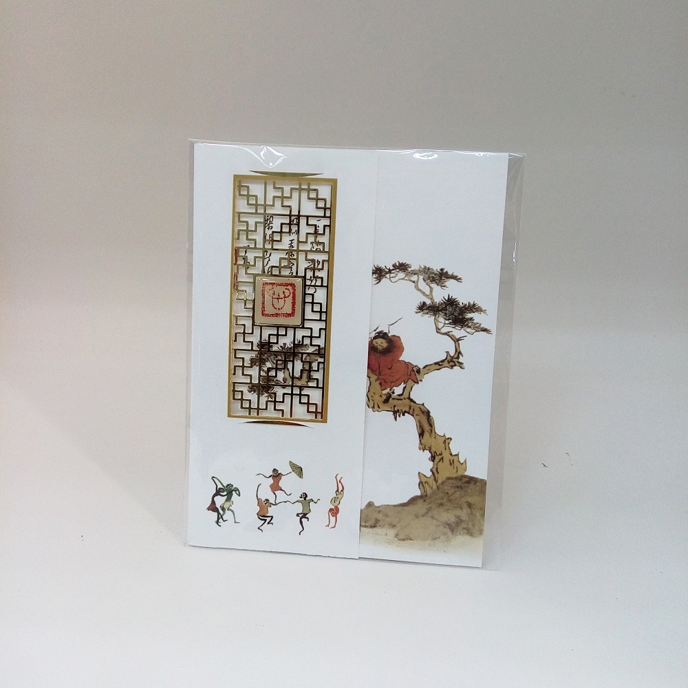 迪雅生活-鍾馗樹間觀鬼戲簍空窗花書籤卡片- 創意傳遞快樂生活