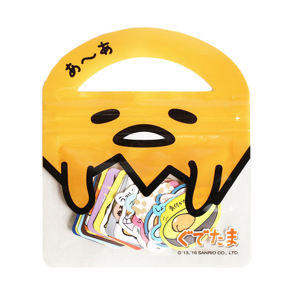 《Sanrio》蛋黃哥夾鏈袋裝散裝貼紙組50枚-16(大臉)