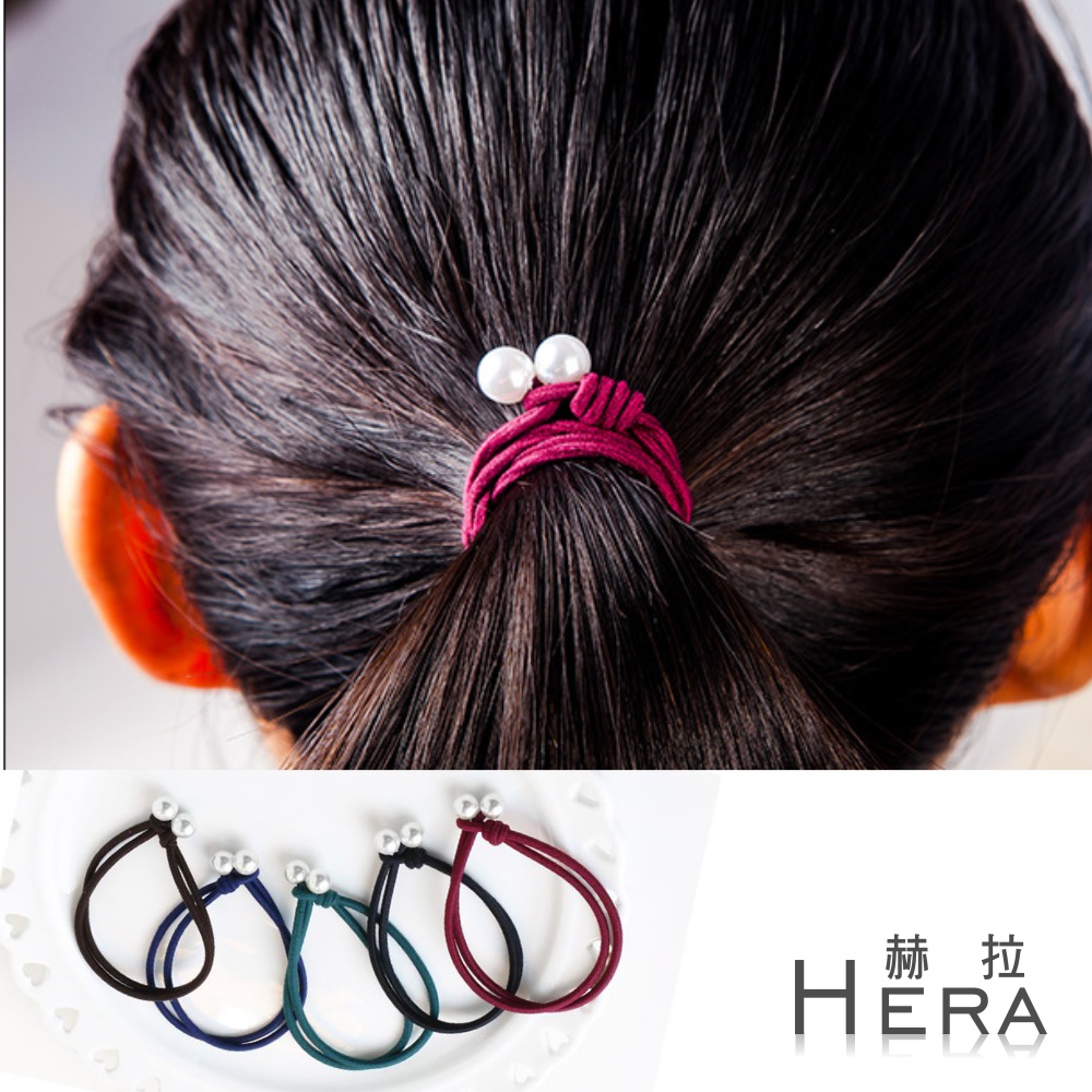 【Hera】赫拉 雙層手工打結珍珠手圈/髮圈/髮束(五入組)