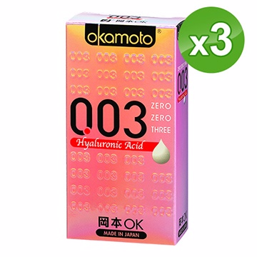 岡本003-HA 玻尿酸極薄保險套(6入x3盒)