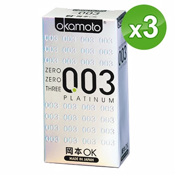 岡本003－PLATINUM 極薄保險套-白金（6入X3盒）