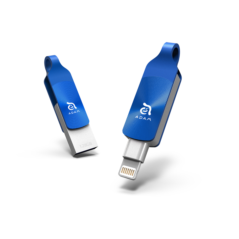 【限量】亞果元素 iKlips DUO+ USB3.1 iOS極速多媒體隨身碟 128GB藍