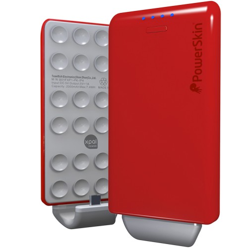 PowerSkin®PoP’n 吸盤式專利行動電源-HTC & More (適用MBB轉接頭)熱情紅