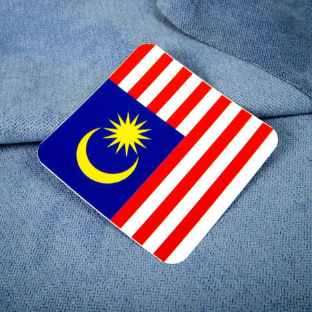 【國旗商品創意館】馬來西亞國旗方形抗ＵＶ、防水貼紙／Malaysia~