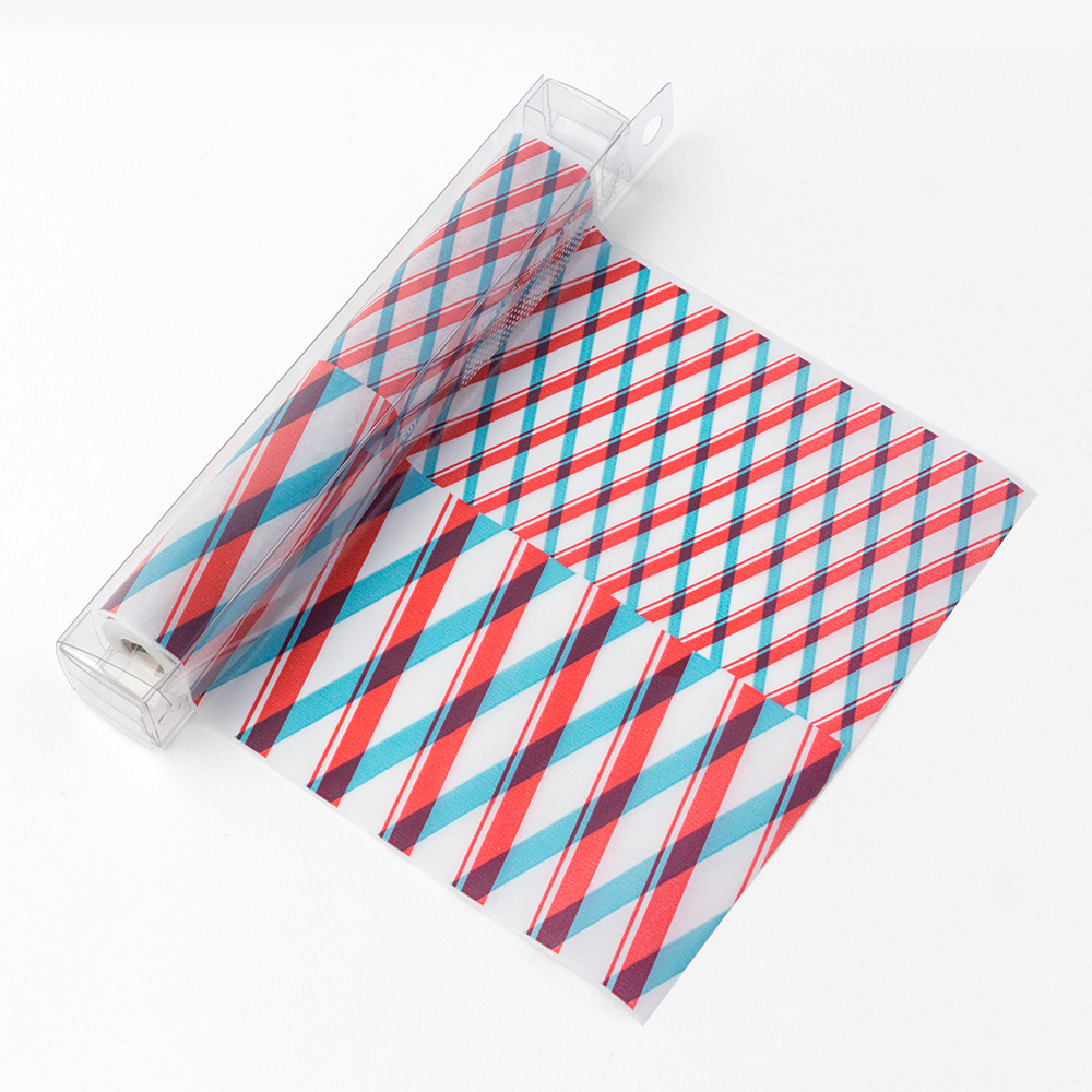MIDORI Chotto薄型包裝玻璃紙-紅藍菱形格