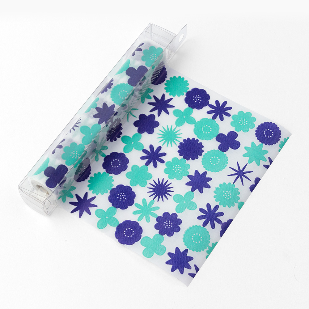 MIDORI Chotto薄型包裝玻璃紙-紺藍花朵