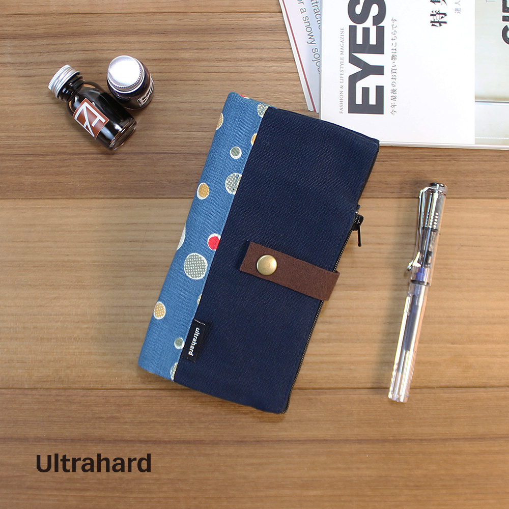 Ultrahard 信箋筆袋-彩色水玉(深藍)