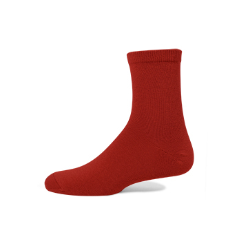 【 PULO 】素色純棉細針短襪-紅褐-M