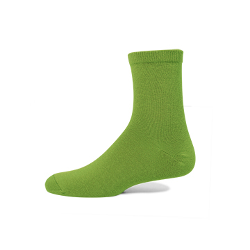 【 PULO 】素色純棉細針短襪-草綠-M