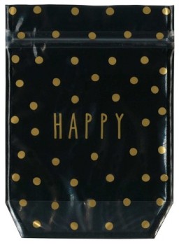 【WORLD CRAFT】透明包裝夾鏈袋(5入)_HAPPY