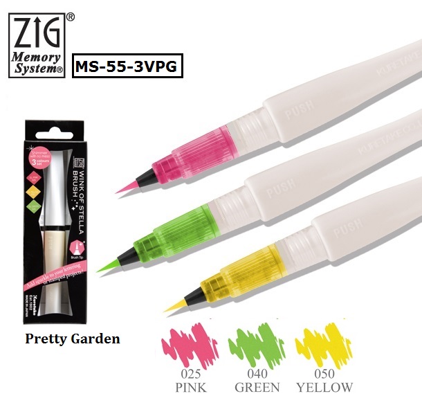 MS-55-3VPG 吳竹亮彩唇膏型彩繪筆 3支入 粉紅/綠/黃