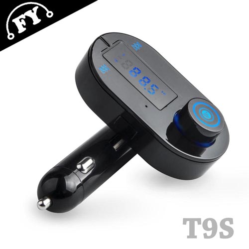 FY-車用藍牙免持MP3音樂播放FM廣播發射器(T9S)黑色