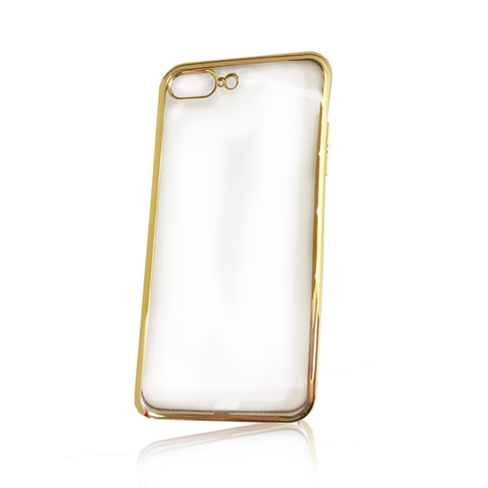 貓物語 i7 Plus 5.5吋金屬質感邊框超薄透明保護殼金色