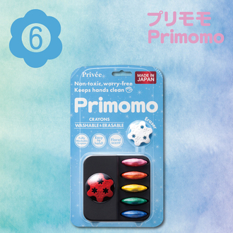 【Primomo】普麗貓趣味蠟筆(花瓣型)6色-附橡皮擦