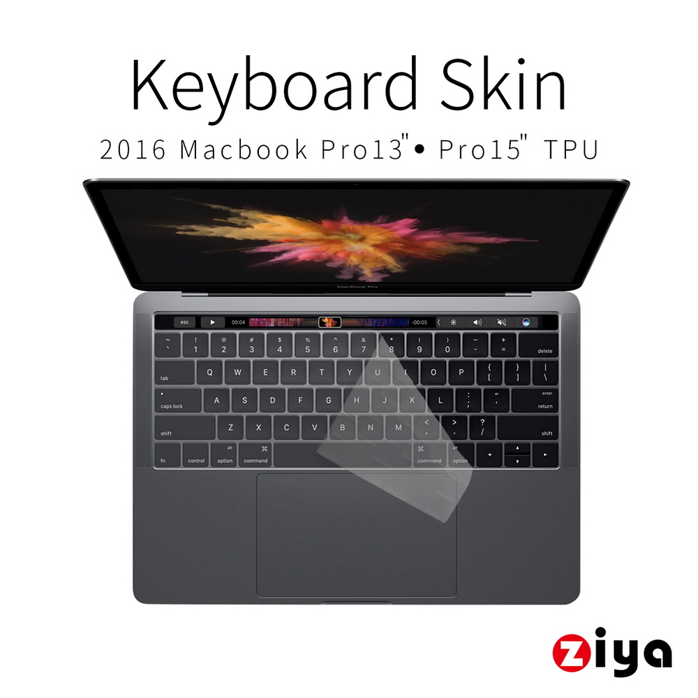 [ZIYA] Macbook Pro13＂/15＂ Touch Bar 鍵盤保護膜 超透明TPU材質 (一入) 透明