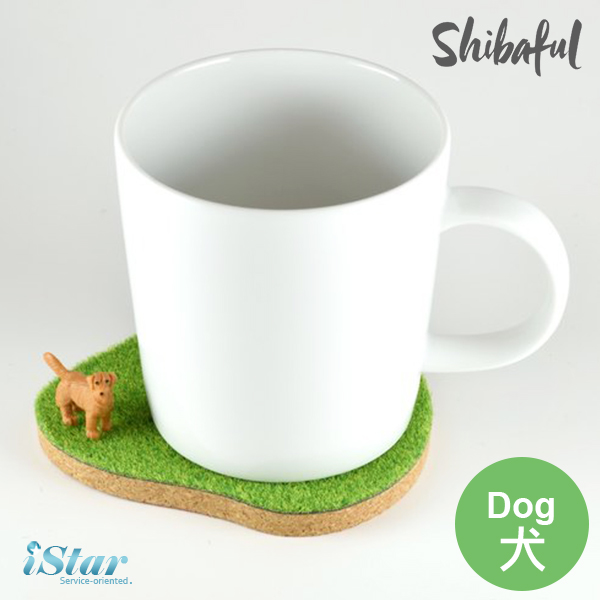 【Shibaful】-草地小島動物杯墊-狗狗