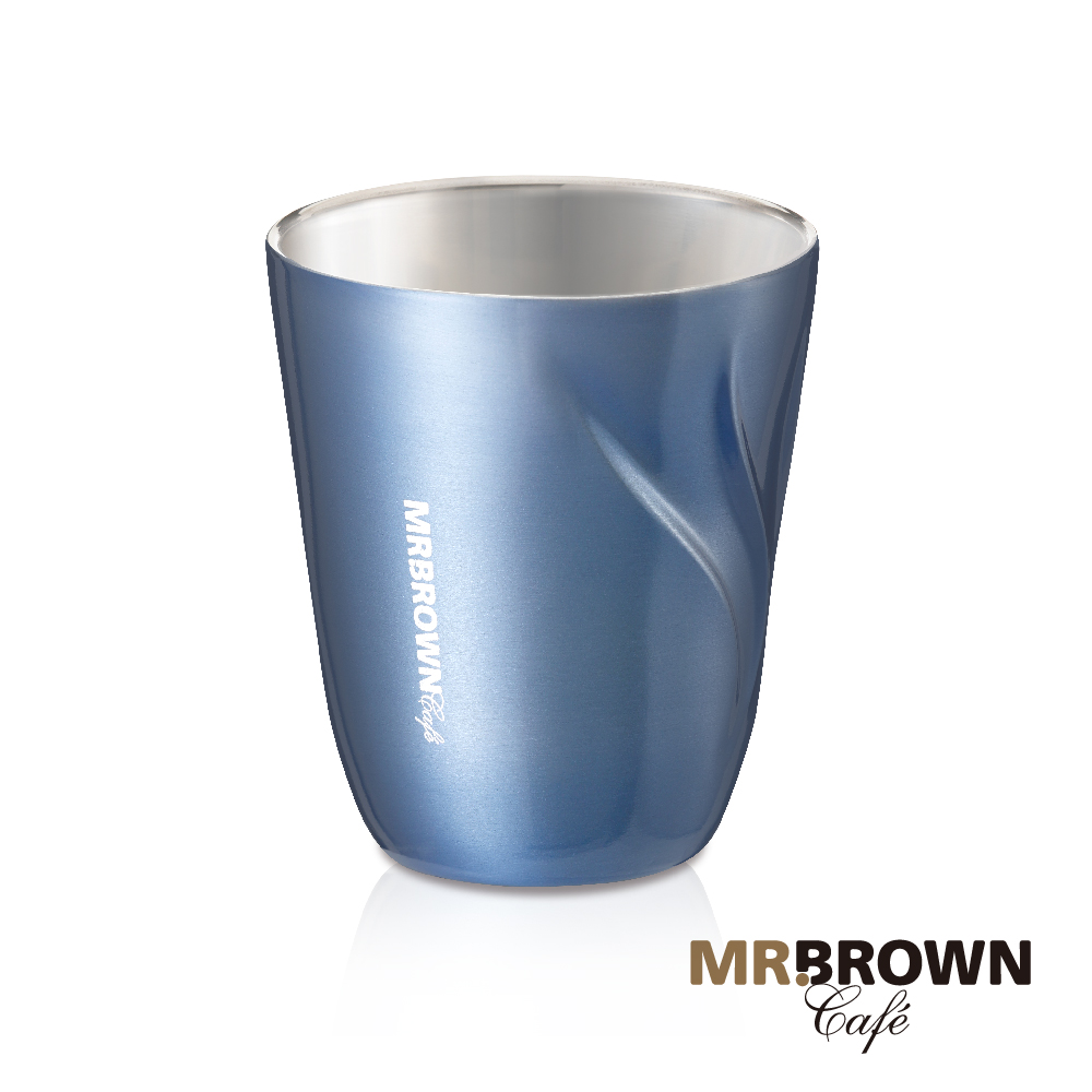 伯朗 醇韻ESPRESSO不銹鋼雙層杯-鋼青色