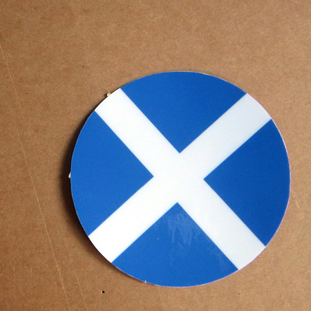 【國旗商品創意館】蘇格蘭旗圓形抗ＵＶ、防水貼紙／Scotland~