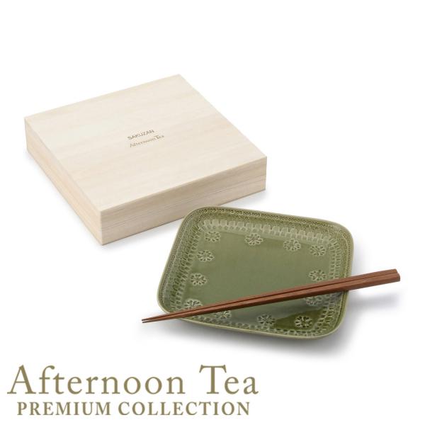 【Afternoon Tea】16’極致簡約大盤木筷組 綠色