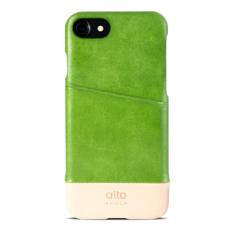 alto iPhone 7 真皮手機殼背蓋， Metro - 萊姆綠/本色
