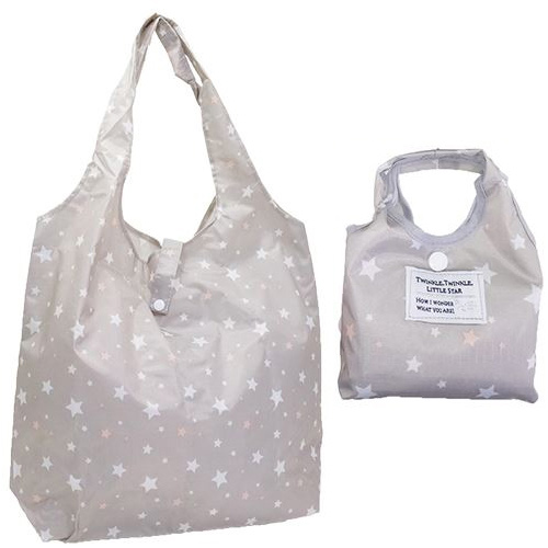 【日本進口正版】超人氣 星星 折疊 購物袋/環保袋/手提袋 防潑水 -灰色款