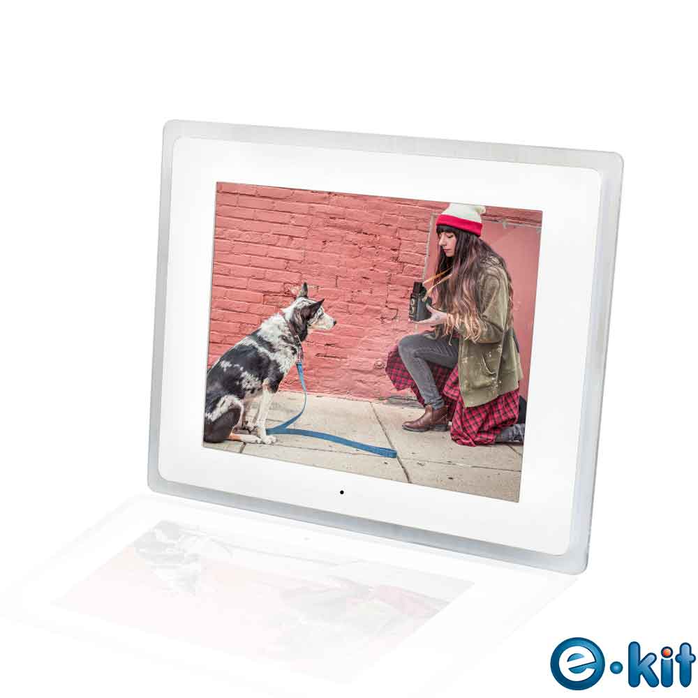 逸奇e-Kit 10.2吋數位相框電子相冊-透明邊框白色款 DF-V501_TW透明邊框白色款