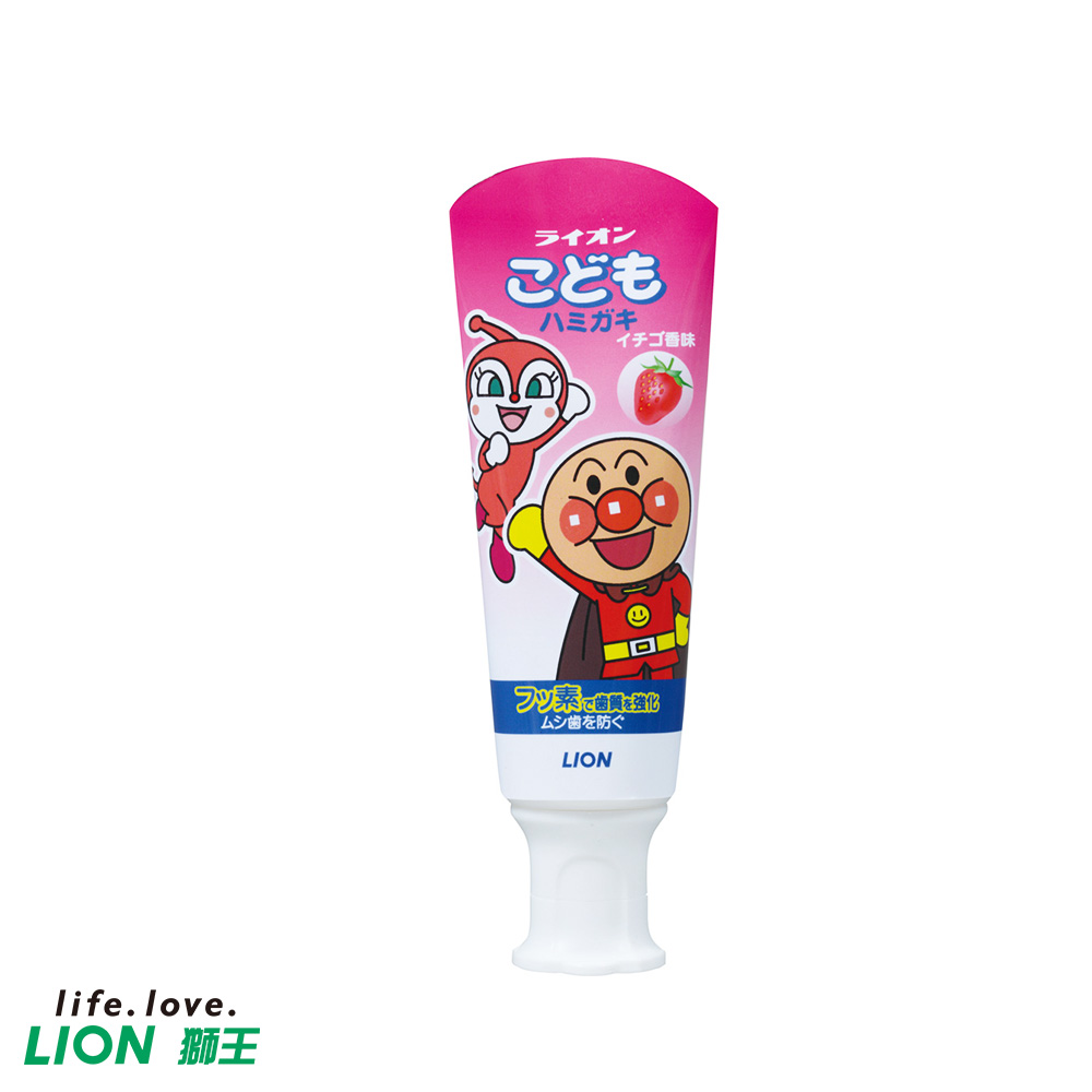 【日本獅王LION】麵包超人牙膏40g-草莓